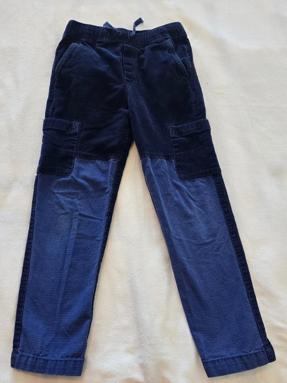 8Y Hanna Andersson Blue Ripstop Pants In Stretch Corduroy